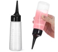 MUCKLILY Flacon Applicateur Vide Embout Biseauté Et Graduation Plastique Transparent Pour Shampoing Sec Et Coloration à Domicile