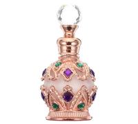 MUCKLILY Flacon de Parfum Vide en Verre 15 ML Flacon D’Huile Essentielle Rétro Rose Doré Petit Vaporisateur Portable pour Voyage et Décoration Vintage