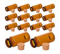 MUCKLILY Flacon en Verre Ambré 10 ML Bouchon Liège Étanche, Lot de 30 Mini Bouteilles Artisanales, Contenants à Perles pour Huiles Essentielles, Décoration Intérieure et Présents