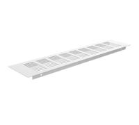 MUCKLILY Grille D’Aération en Alliage D’Aluminium 80X400 MM Argentée pour Ventilation de Meuble Armoire et Placard - Grille de Ventilation Rectangulaire pour Circulation D’Air et Aération