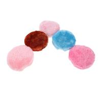 MUCKLILY Houppette à Poudre Sèche 5 Pcs 90X30 MM en Velours Long Ultra Doux pour Visage Fond de Teint et Poudre Fixante Couleurs Variées Réutilisable pour Maquillage Quotidien