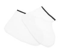 MUCKLILY Housses pour Pieds Spa la Paraffine 1 Paire Paquet Hydratants pour Bain de Pieds Couverture Chauffante Beige Clair Bord Noir pour Usage Salon et Domicile