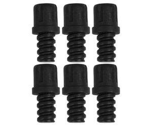 MUCKLILY Kit de 6 Adaptateurs Filetés en Pp pour Manche de Brosse de Toilette Ergonomique, Accessoires Noirs de Remplacement pour Balayette Wc en Salle de Bain