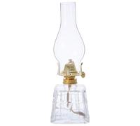 MUCKLILY Lampe à Pétrole Carrée Vintage en Verre Soufflé Lanterne à Huile Rustique Résistante au Vent Éclairage D’Appoint pour Intérieur et Extérieur Lampe Pyramidale Compacte pour