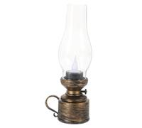 MUCKLILY Lampe à Pétrole Électronique Rétro en Plastique Lanterne Vintage Décorative Lampe à Huile sans Flamme Éclairage de Bureau Décoration Intérieure Utilisation d'urgence