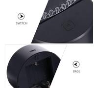 MUCKLILY Lampe D'ambiance 3d Veilleuse de Fête à Lumière LED Multicolore Base Noire, Lampe de Bureau Tactile sans Pile, Lumière D'ambiance pour Chambre et Décoration Intérieure