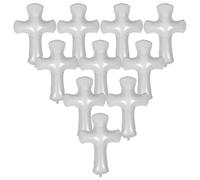 MUCKLILY Lot de 10 Ballons Décoratifs de Croix Blanche Grands Ballons de Baptême et Communion pour Fête Religieuse Noël et Anniversaire Esprituel