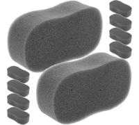 MUCKLILY Lot de 10 Éponges Dépilatoires Noires pour Coupe-Cheveux Éponge à Poussière de Barbier pour Salon de Coiffure Outil Pratique pour Nettoyer Cou et Oreilles Après Coiffure