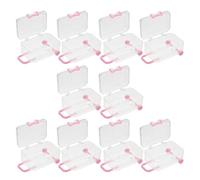 MUCKLILY Lot de 10 Mini Valises Présents en Plastique Rose Boîtes à Bonbons et Bijoux Compactes Coffrets de Voyage Pratiques pour Anniversaires Mariages et Enterrements de Vie de Jeune