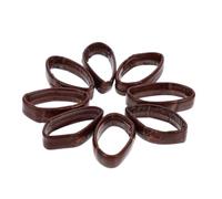 MUCKLILY Lot de 10 Pièces de Montre en Cuir Véritable 20Mm Anneaux de Bracelet Montre Accessoires de Remplacement Couleur Brun Foncé pour Réparation et Personnalisation