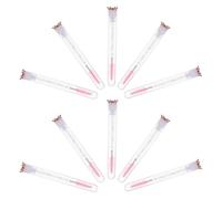 MUCKLILY Lot de 10 Pinceaux à Mascara avec Tube Transparent, Manche en Cristal Pailleté Rose, Brosse à Cils Rechargeable, Applicateurs Portables pour Maquillage des Yeux en Voyage