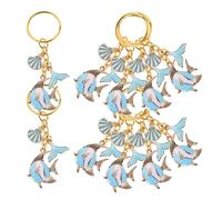 MUCKLILY Lot de 10 Porte-Clés Coquillage et Queue de Sirène en Métal Porte-Clés Mignons Kawaii Dessin Animé Accessoires Plage pour Paquet à Main et Fête D’Anniversaire Thème Océan Marin