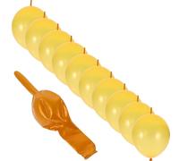 MUCKLILY Lot de 100 Ballons en Latex Doré 10 Pouces Queue d'Aiguille Décorations de Fête d'Anniversaire et Mariage Ballons à Relier pour Arches et Scènes Festives