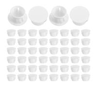 MUCKLILY Lot de 100 Bouchons de Protection en Plastique Blanc 14mm, Cache-vis Ronds Décoratifs pour Trous de Perçage, Embouts Légers et Robustes Adaptés pour Meubles, Armoires