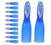 MUCKLILY Lot de 100 Brosses à Dents de Sécurité Jetables à Poils Souples en Nano Pbt Bleu Mini Format Manche Court Ergonomique Adaptées pour Voyages Prisons et Hygiène Bucco- en