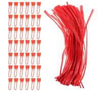 MUCKLILY Lot de 100 Paquet en Filet Réutilisables 40 Cm Rouges, Paquet à Provisions en Maille Nylon Épaisse, Ventilés et Respirants, pour Fruits et Légumes, Conservation et Rangement