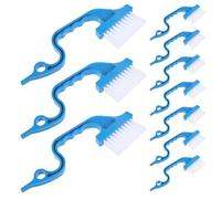 MUCKLILY Lot de 12 Brosses pour Rainures de Fenêtres et Portes Coulissantes, Petites Brosses de Nettoyage Bleues pour Interstices, Outil Polyvalent Cuisine et Salle de Bain,