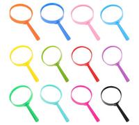 MUCKLILY Lot de 12 Mini Loupes de Poche 6 CM en Plastique Coloré Grossissement 3X Outil Éducatif pour Garçon et Filles pour Exploration Scientifique Observation en Plein Air et