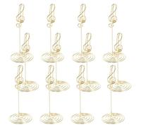 MUCKLILY Lot de 12 Porte-Cartes de Table de Notes de Musique, Clips Mémo Verticaux Dorés Multifonctions, Porte-numéros de Table et Marque-Places pour Mariage, Bureau et Décoration