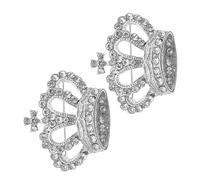 MUCKLILY Lot de 2 Broches de Ornement Couronne 4x3 Cm en Alliage Résistant Strass Scintillants, Épingles à Foulard Décoratives pour Femmes, Accessoire Élégant Mariage et Soirée