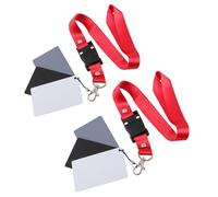 MUCKLILY Lot de 2 Cartes de Balance des Blancs Noir Gris et Blanc 18% Neutre en Acrylique Petite Taille avec Dragonne pour Contrôle D’Exposition Photo et Vidéo Accessoire Portable pour