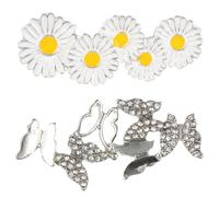 MUCKLILY Lot de 2 Clips Décoratifs pour Lacets Blanc Forme et Marguerite Légers et Résistants Accessoires pour Personnaliser Chaussures Casual et Sneakers