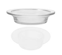 MUCKLILY Lot de 2 Coupelles en Verre Transparentes de Chapeau de Paille, Plateaux pour Chauffe-Cire, Diamètre 115 Mm et 119 Mm, Accessoires Réutilisables pour Lampe à Huile et Diffuseur