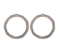 MUCKLILY Lot de 2 Couronnes Décoratives Tissées en Rotin Gris 22 Cm, Cercle de Noël Soi-même, Décoration Suspendue pour Porte, Maison et Fêtes, Accessoires DIY pour Ambiance Festive