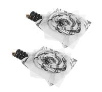 MUCKLILY Lot de 2 Élastiques à Cheveux en Fil de Téléphone Spirale Accessoires Tressés Style Chinois avec Motif Mille Caractères Légers et Extensibles pour Queue de Cheval Coiffure