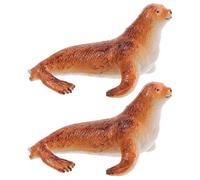 MUCKLILY Lot de 2 Figurines Otaries en Résine Modèle Artificiel Décoration Créative pour Aquarium et Bassins de Natation