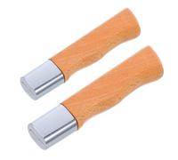 MUCKLILY Lot de 2 Manches de Rechange en Bois de Hêtre Incurvés Antidérapants Poignet Ergonomique pour Couteaux Cuisine Petit et Grand Format Accessoires de Remplacement pour Hachoir et