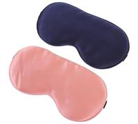MUCKLILY Lot de 2 Masques de Sommeil en Soie 16 Mommes, Cache-yeux Occultant Double Face, Taille Ajustable, Couleur Bleu Marine et Rouge Brique, Masque de Sommeil pour Femmes et Voyages