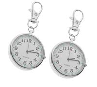 MUCKLILY Lot de 2 Montres de Poche pour infirmière avec Boucle Porte-clés, Clip Portable, Montre Ronde pour médecins, étudiants, chronométrage, Utilisation d'urgence