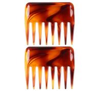 MUCKLILY Lot de 2 Peignes à Dents Larges Vintage en Matière Épaisse Peignes Démêlants pour Coiffure Classique et Lissage Adaptés Cuir Chevelu Légers et Compacts Accessoires Coiffure