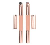 MUCKLILY Lot de 2 Pinceaux à Lèvres et Correcteurs Double Embout en Silicone Rose avec Capuchon Mini Pinceaux Rétractables pour Maquillage Précis Applicateurs Portables pour Voyages et