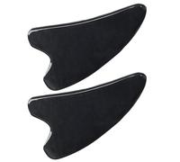 MUCKLILY Lot de 2 Planches de Massage Gua Sha en Corne de Buffle Naturelle Outil de Grattage Professionnel Noir de Cœur pour Massage Visage Cou et Corps Soins Beauté et Relaxation