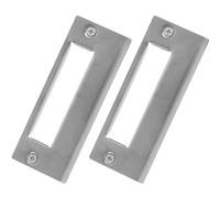 MUCKLILY Lot de 2 Plaques de Protection en Acier Inoxydable pour Gâche à Pêne Dormant Kit de Renforcement de Porte D’Entrée Vis Plaque de Recouvrement de Trou pour Porte Intérieure