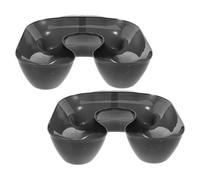 MUCKLILY Lot de 2 Plateaux de Coloration Nuque en Plastique Noir Repose-Épaules Ergonomique pour Salon de Coiffure Support Portable Anti-Taches pour Lavage et Permanente Outil