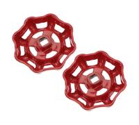 MUCKLILY Lot de 2 Poignées de Robinet d'Arrêt en Fonte Rouge 7X7Mm Poignée en Métal pour Vanne à Bille Ouverture Facile Étanchéité Fiable Usage pour Tuyau d'Arrosage