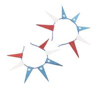 MUCKLILY Lot de 2 Serrage-têtes Paillettes Étoiles Rouge Blanc Bleu, Bandeaux Élastiques pour Fête Patriotique, Accessoires Coiffure pour Journée des Anciens et Costumes de Noël, Taille
