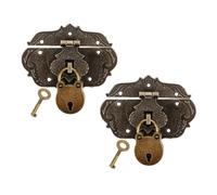 MUCKLILY Lot de 2 Sets de Cadenas Rétro en Alliage avec Clé, Mini Cadenas Vintage D’ourson et Loquet Décoratif, Ensemble pour Boîte à Bijoux, Coffre ou Armoire, Serrure Décorative