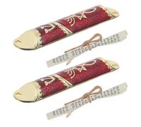 MUCKLILY Lot de 2 Sets de Mezouzas en Métal Doré et Rouge avec Parchemin Casher Décorations Juives pour Porte Bénédictions Traditionnelles pour Maison Présent Symbolique pour Foyer et