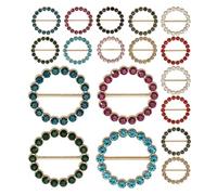 MUCKLILY Lot de 20 Boucles pour Foulard en Alliage Orné de Cristaux Pinces Décoratives pour Chemise et Pull Anneaux Circulaires Multifonctions pour Vêtements Accessoires Colorés pour