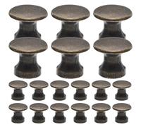 MUCKLILY Lot de 20 Poignées de Tiroir Vintage en Alliage Boutons Ronds Miniatures Style Rétro 115 X 108 CM Couleur Bronze Vert Poignées Trou pour Commode Armoire et Meuble Cuisine