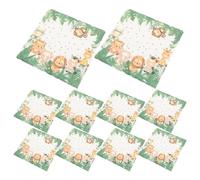 MUCKLILY Lot de 20 Serviettes en Papier Carrées à Motifs Animaux, Décoratives et Douces, Résistantes la Décoloration, pour Fête Anniversaire, Shower et Événements Thème Jungle