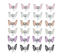 MUCKLILY Lot de 24 Pinces à Cheveux en Alliage, Petites Mini Pinces en Forme D'insecte pour Garçon et Filles, Couleur Fine Scintillante, Maintien Sûr, Accessoires Coiffure pour Routine