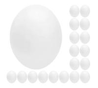MUCKLILY Lot de 24 Œufs Factices en Plastique Blanc Réalistes pour Oiseaux, Œufs D'entraînement Solides pour Perroquets et Oiseaux Nicheurs, Accessoires pour Étude Scientifique et