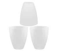 MUCKLILY Lot de 3 Abat-Jour Plats en Plastique Blanc Diamètre 32 MM pour Lampadaires Appliques Murales et Suspensions Abat-Jour de Remplacement Polyvalent pour Éclairage Intérieur