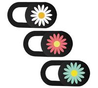 MUCKLILY Lot de 3 Cache-caméras pour Ordinateur Portable et Tablette en Abs Motif Pétales de Tournesol, Glissière Facile à Déplacer pour Protection Vie Privée
