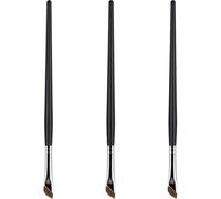 MUCKLILY Lot De 3 Pinceaux à Sourcils Et Eye-liner Biseauté Petit Format En Fibres Synthétiques Doux Pour Maquillage Précis Et Contour Des Yeux Usage Professionnel Et Débutant